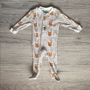 Disney Winnie the Pooh Pattern Kids Footie Pajamas Size 3/6 M